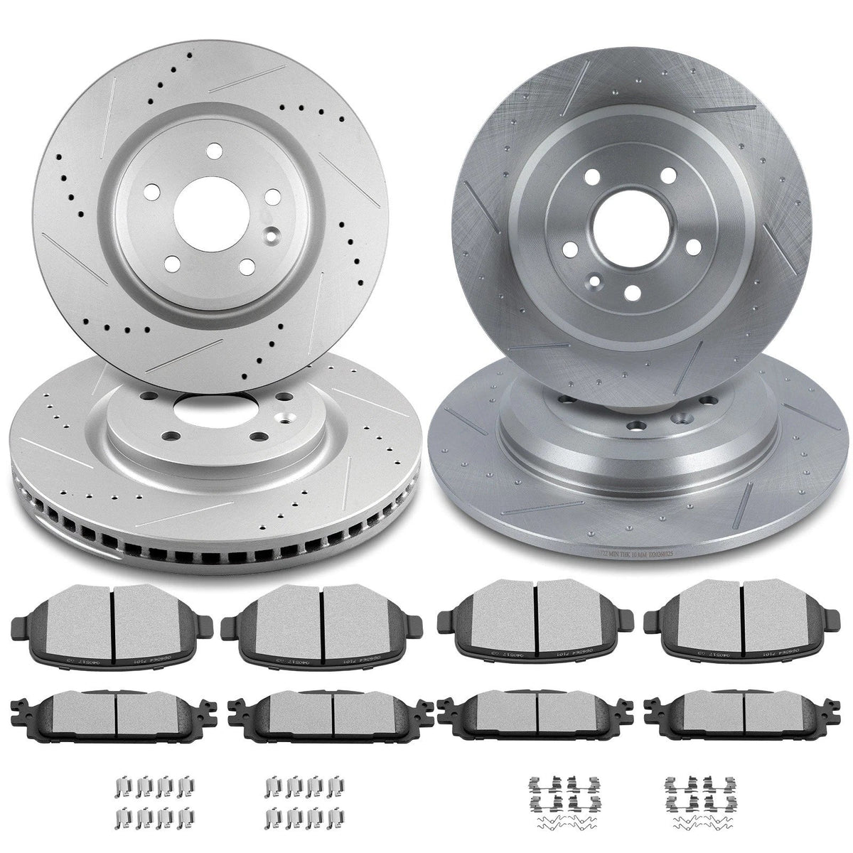 4-Piece Brake Pads and Rotors Set for 2013-2019 Ford Taurus