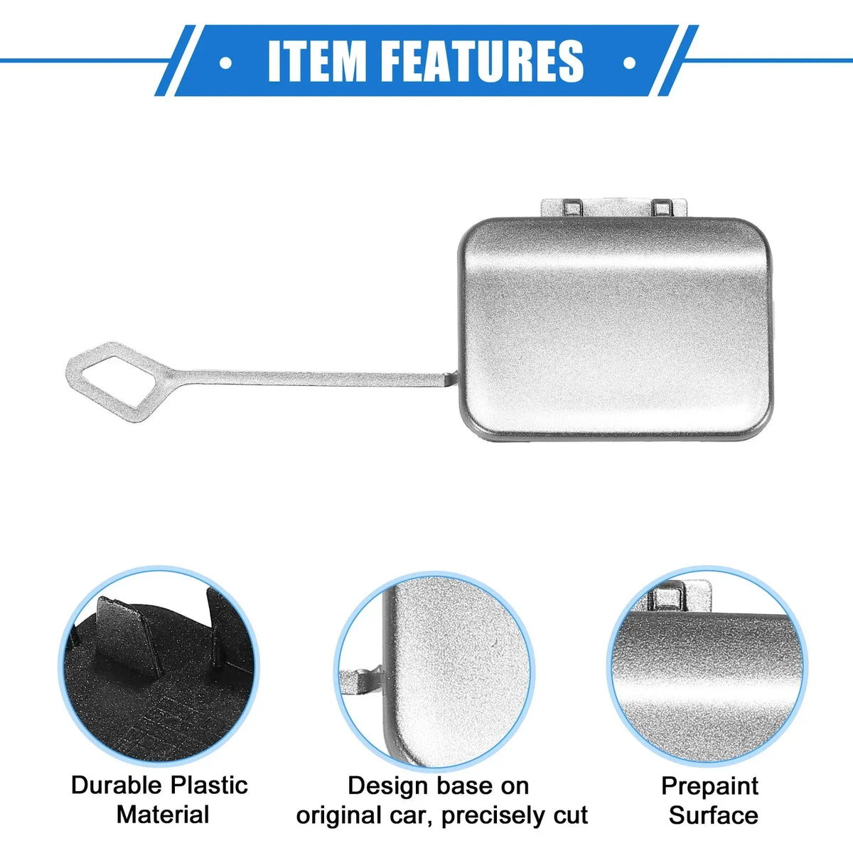 Tow Hook Cap for Rear Bumper - Silver Tone - Mercedes-Benz E350 2010-2013