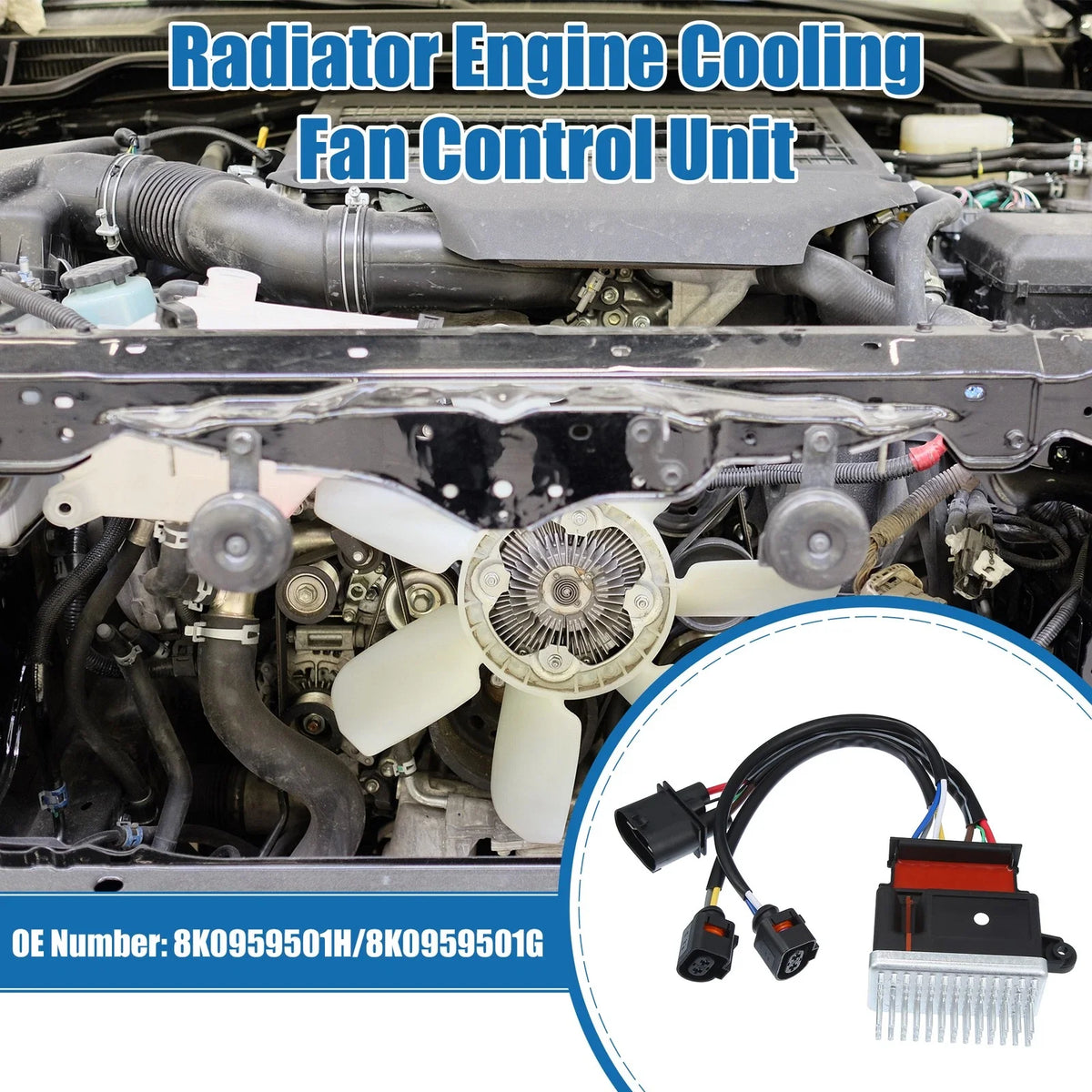 Radiator Engine Coolant Fan Control Unit 8K0959501H for Audi A4 (2009–2016)