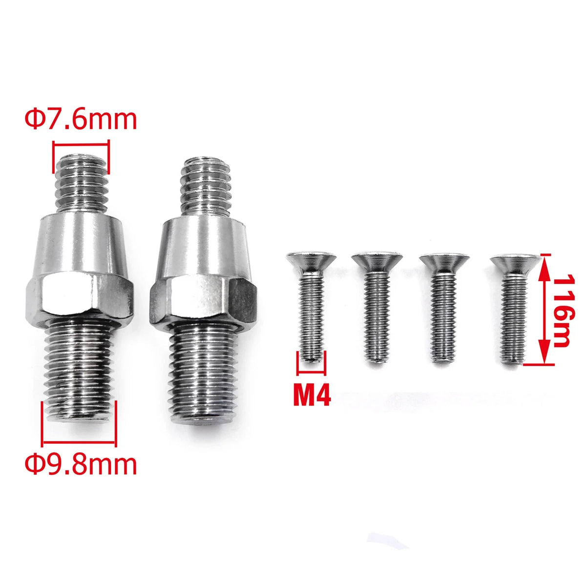 Universal Mirror Mounting Screws for Honda Kawasaki Suzuki Cruiser Bike