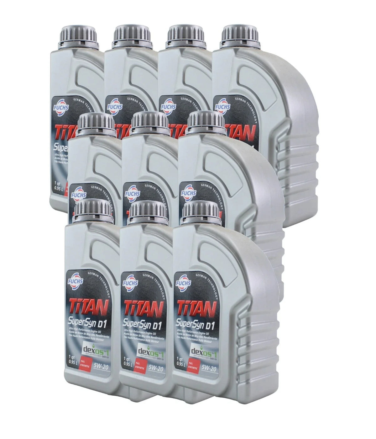 Set of 10 Quarts Fuchs TITAN SUPERSYN D1 SAE 5W-20 for Buick Chevrolet Ford