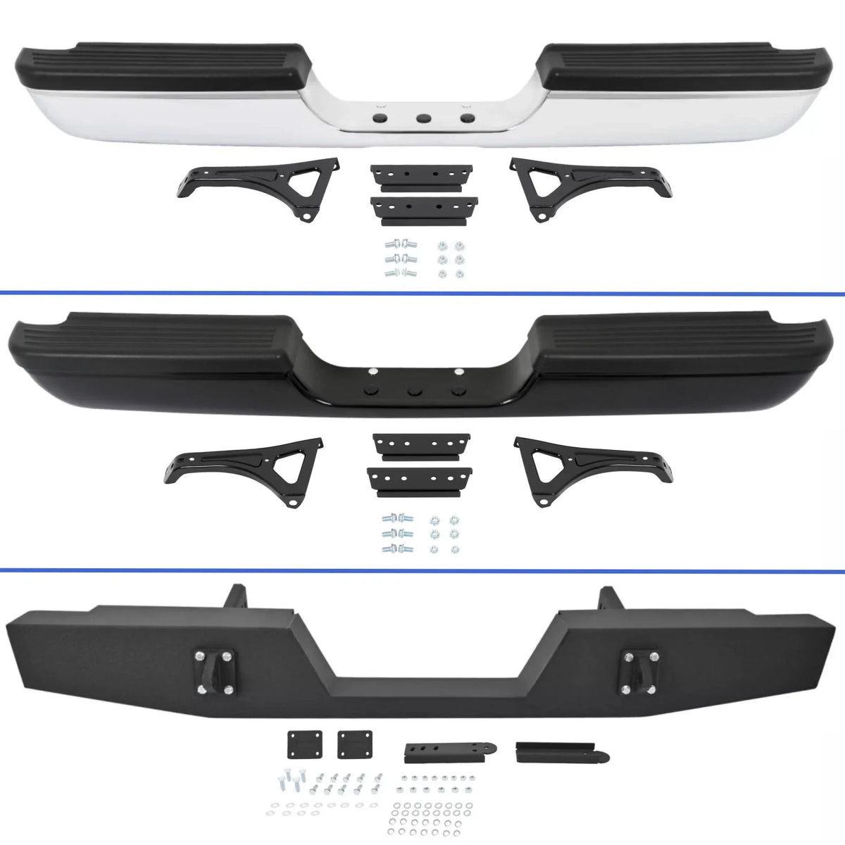 Chrome Rear Bumper Assembly for Dodge RAM 1500/2500/3500 (94-02)
