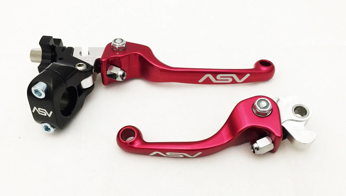 ASV F3 Front Brake Clutch Perch Levers Set of 2 Red for Kawasaki KLX 125L 250 300R
