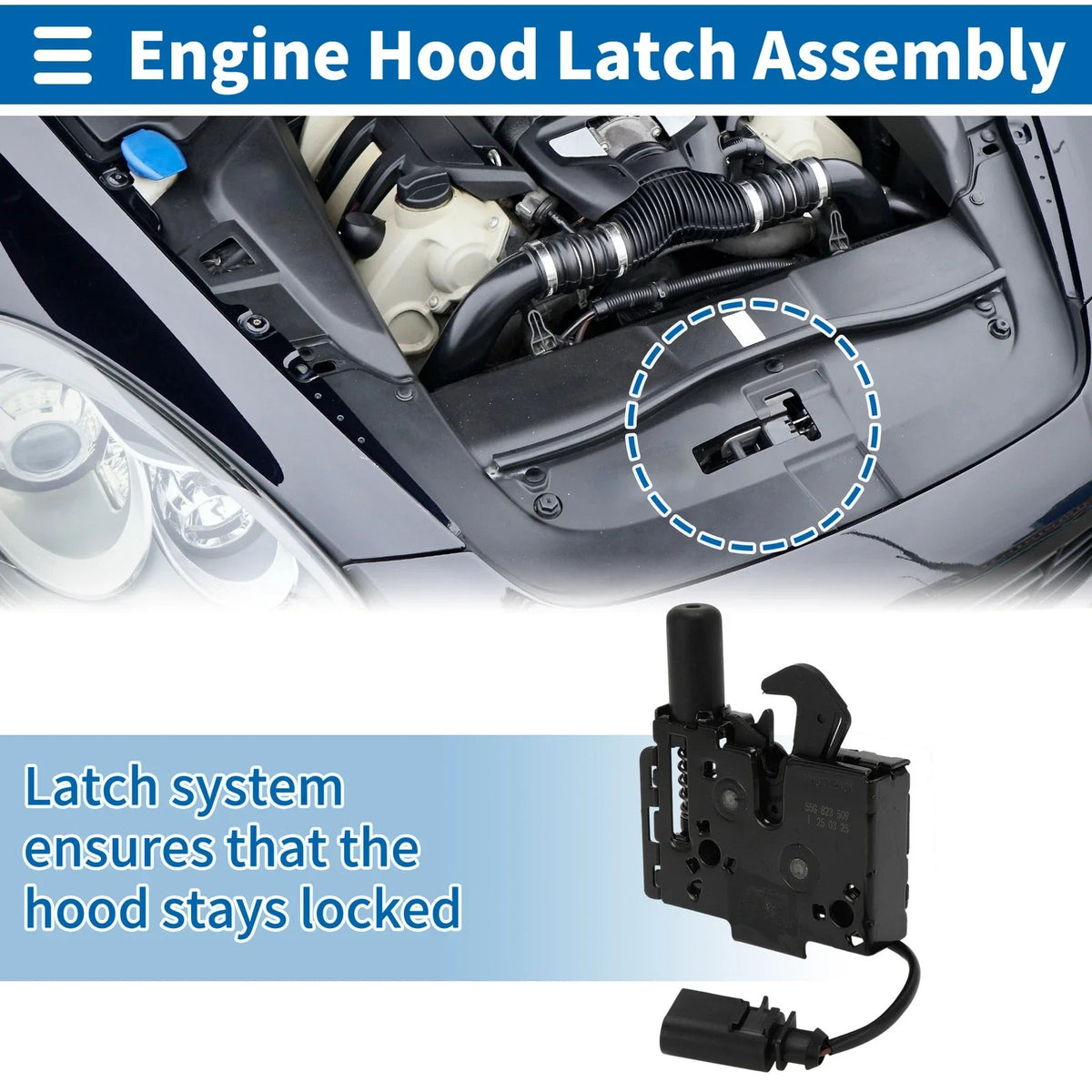 Hood Latch Assembly for Audi A4 (2017–2020) No. 55G823509