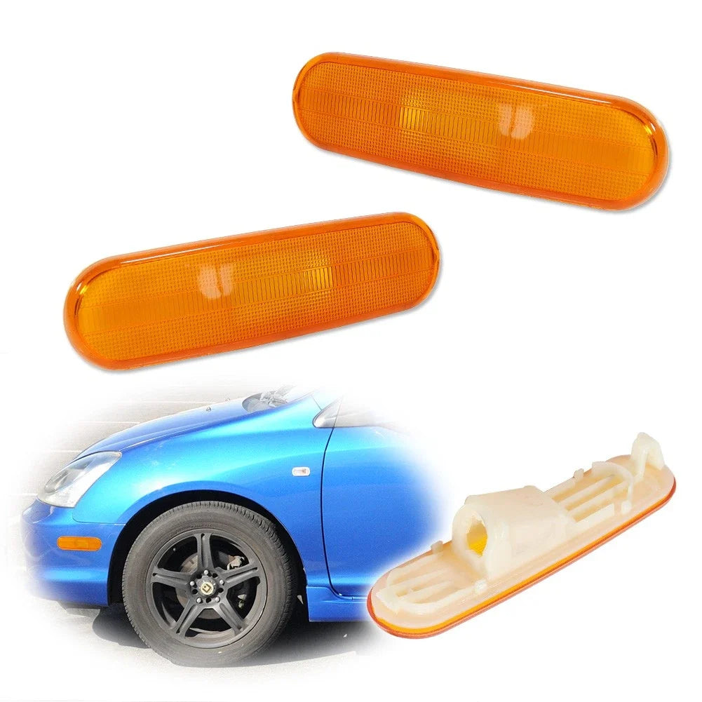 Front Amber Lens Side Marker Parking Light Pair for Honda Civic Si (2002–2005)