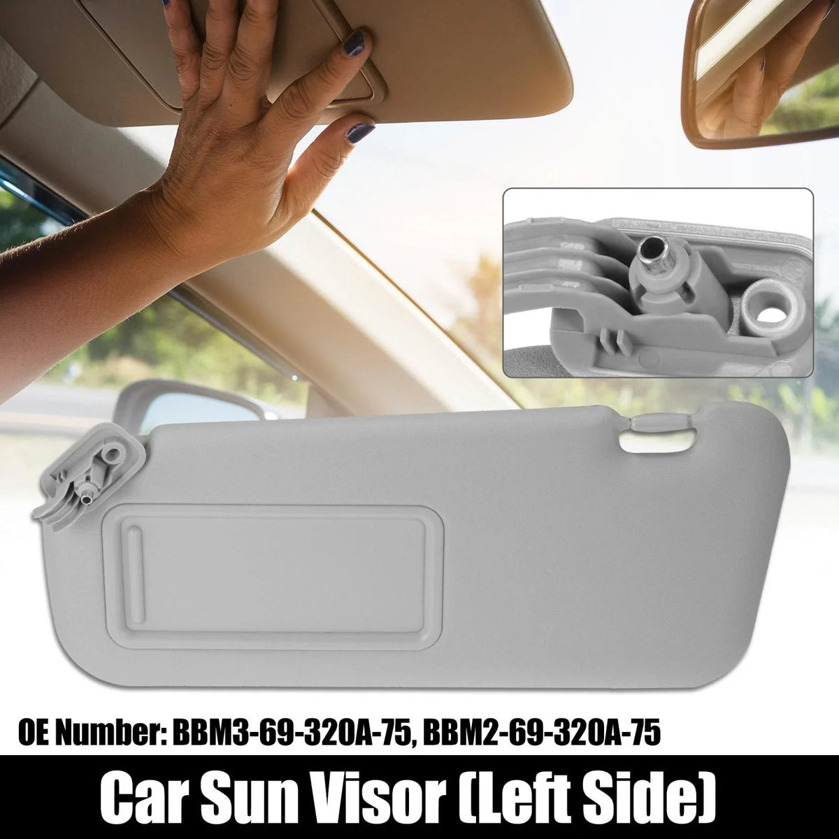 Front Left Sun Visor for Mazda 3 (2010–2013) BBM3-69-320A-75 BBM2-69-320A-75