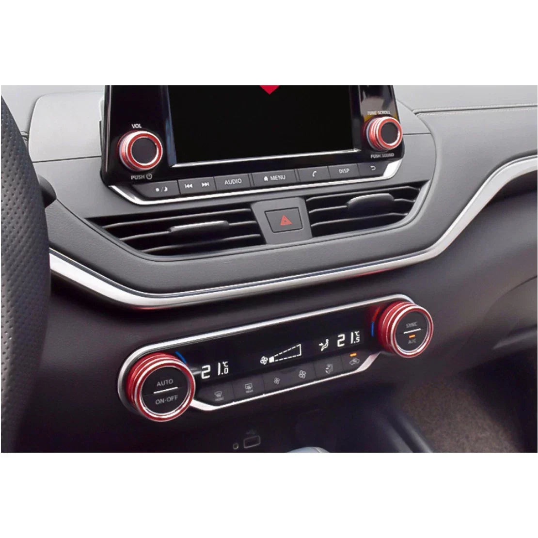 4x A/C Knob Ring Covers for Nissan Altima Teana (2019-2020) - Durable