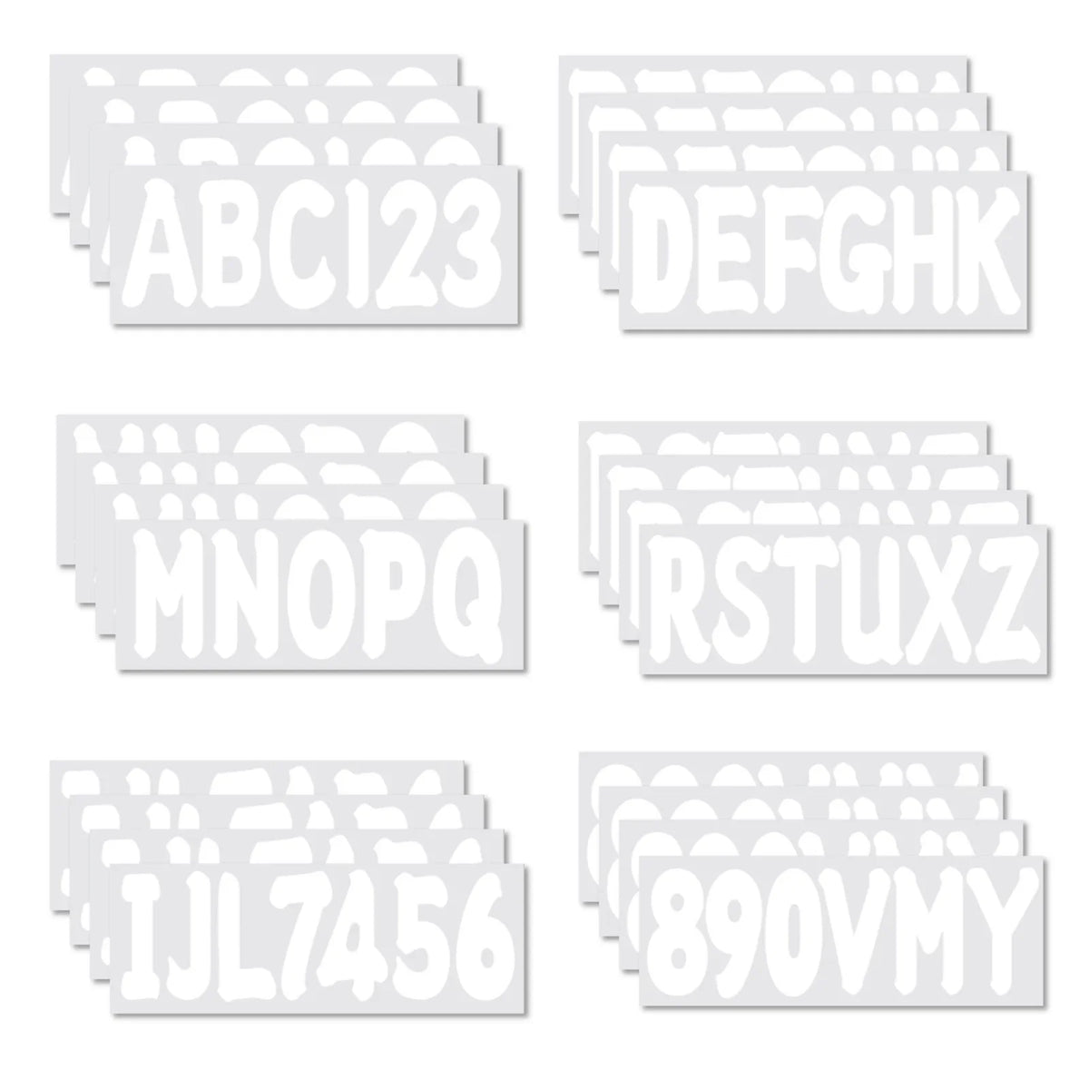 Set of 4 Custom Boat Registration Decal Stickers A-Z & 0-9 White