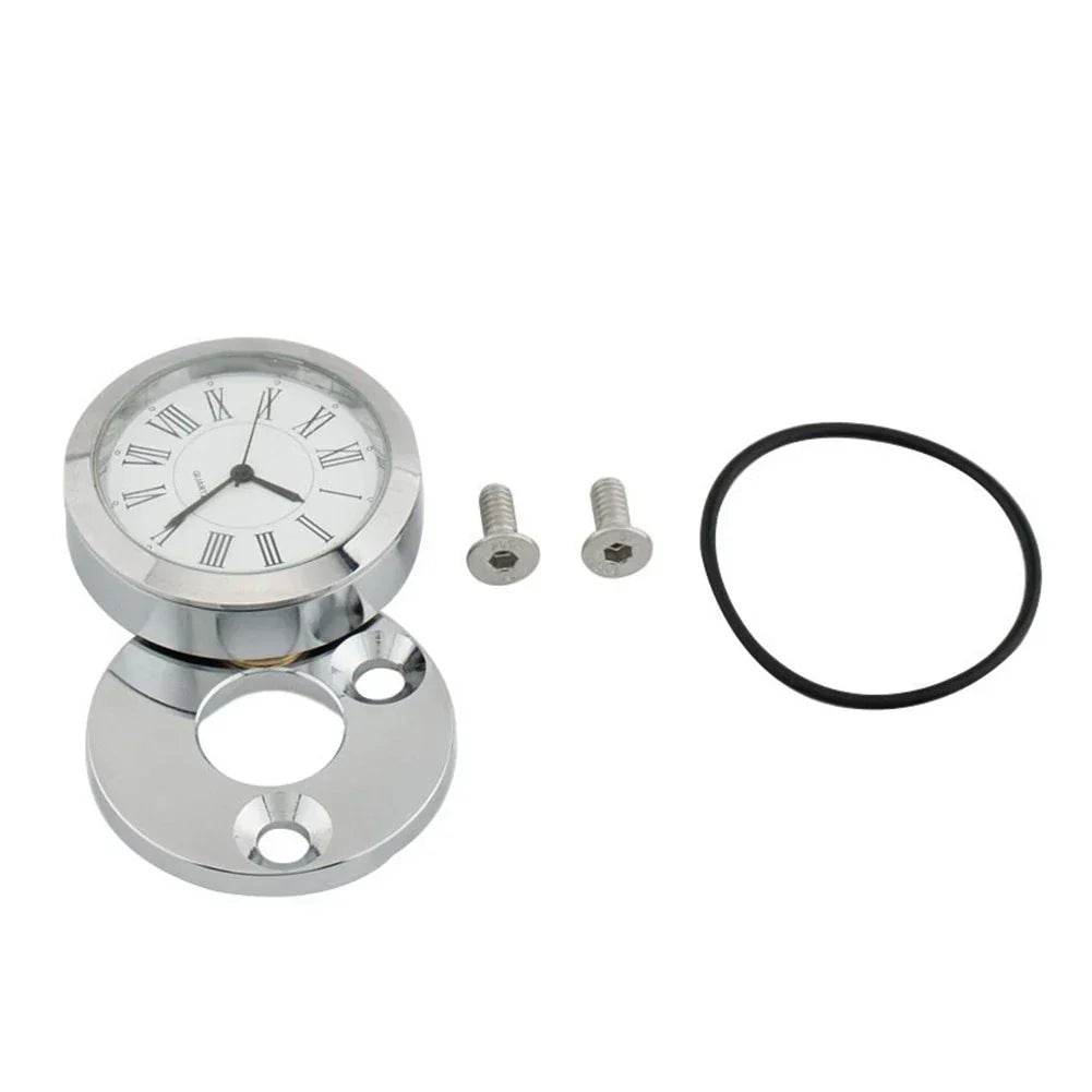 Front Fork Lock Clock Cover for Harley Road King 1994-2024 - Chrome/White