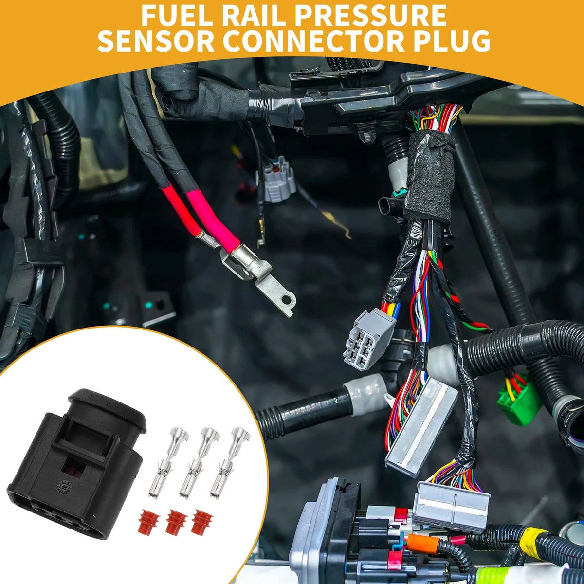 3 Pin Fuel Rail Pressure Sensor Connector Plug for Audi
