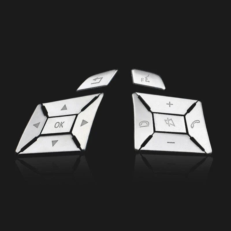 Chrome Steering Wheel Button Trim Cover for Mercedes E-Class W204 2012-2016