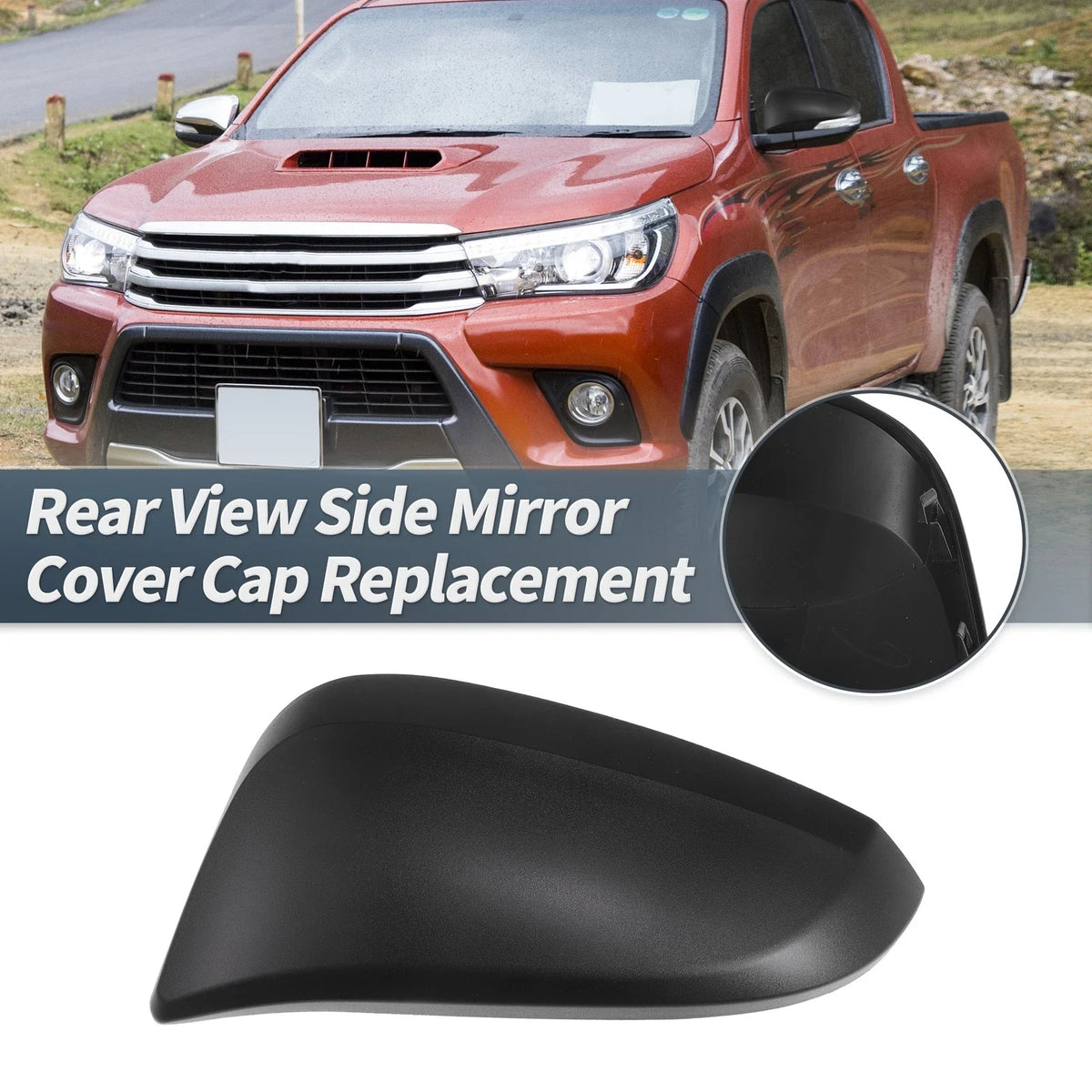 Left Side Rearview Mirror Cover Cap for Toyota Hilux (2015–2020)