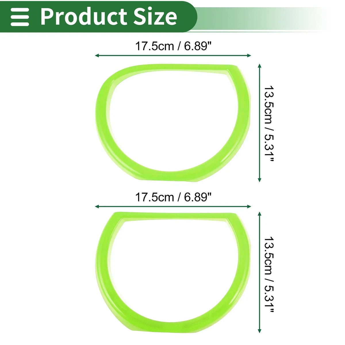 Set of 4 Headlight Trim Bezels in Light Green for Dodge Challenger 2015-2024