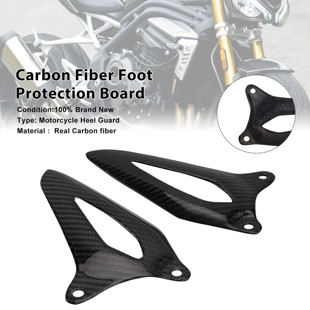 Foot Board in Real Carbon Fiber for Triumph Speed Triple 1200 RS/RR 21-25