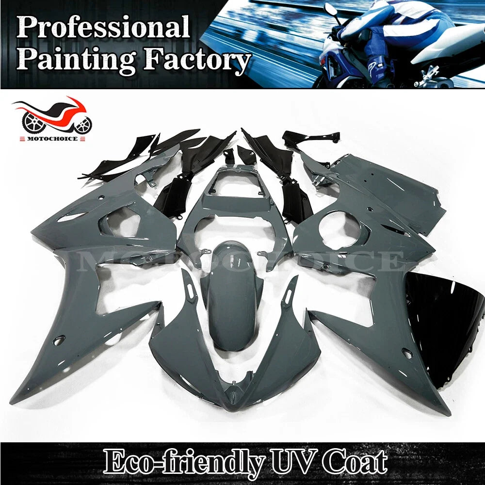 Fairing Kit for Yamaha YZF R6/R6S (2003–2009) - Glossy Gray ABS Plastic