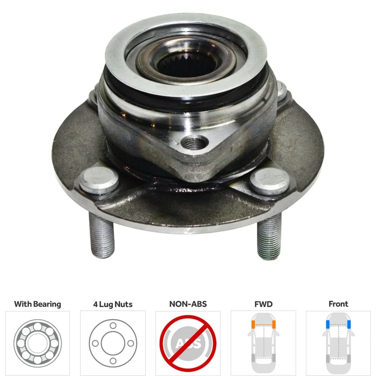 Front Wheel Hub Pair - 2X for Nissan Versa 2007-2012