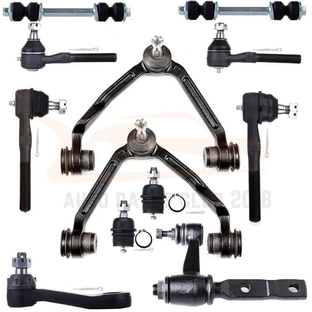 Set of 12 Front Upper Control Arm and Tie Rod Ends for Ford F-150 1997-2003