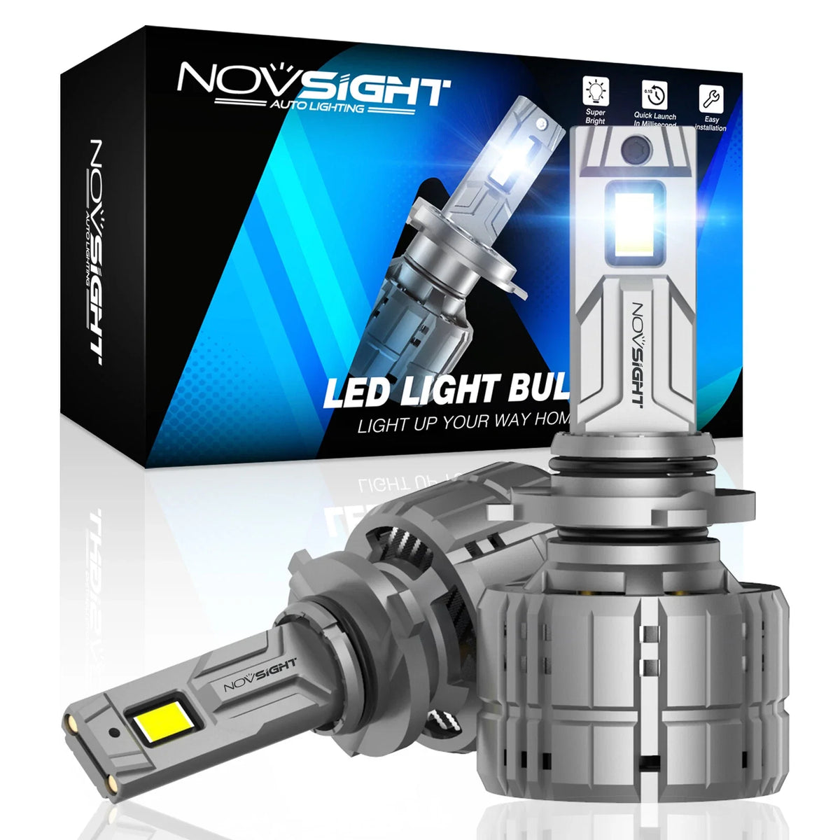 2X 9005 LED Headlight Bulbs - 200W, 50000LM for NOVSIGHT