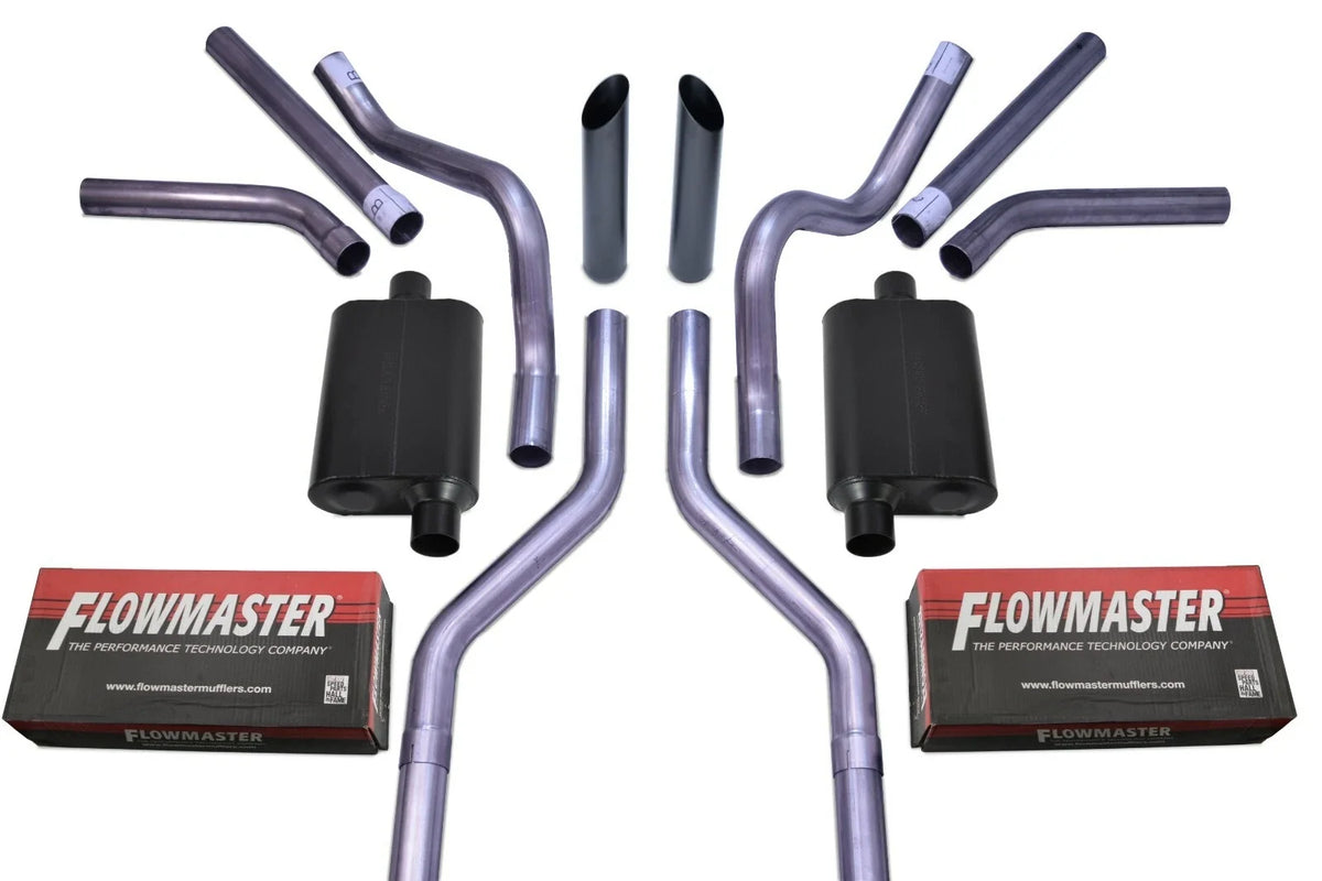 2.5" Dual Exhaust Kit for Chevy GMC C10 (1963–1972) - Flowmaster Super 40 Black