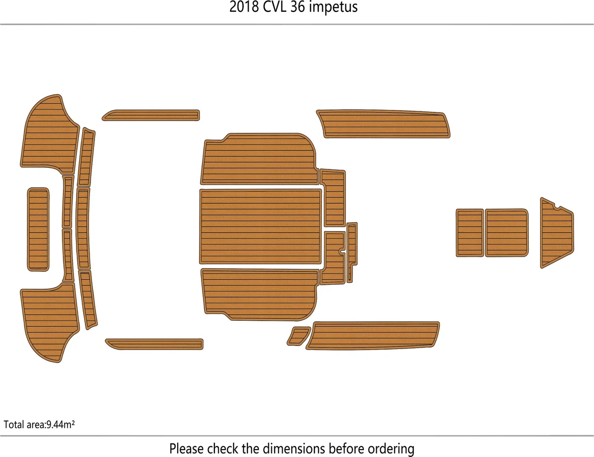 EVA Foam Teak Deck Flooring Mat for 2018 CVL 36 Impetus