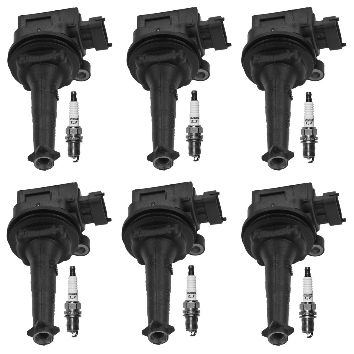 Set of 6 Ignition Coils & Iridium TT Spark Plugs for Supra S80 XC90 L6