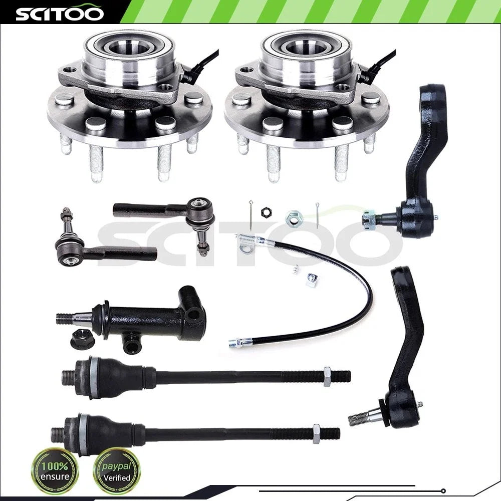 Ball Joint Tie Rod End with Wheel Hub Bearing for Chevrolet Silverado 99-06