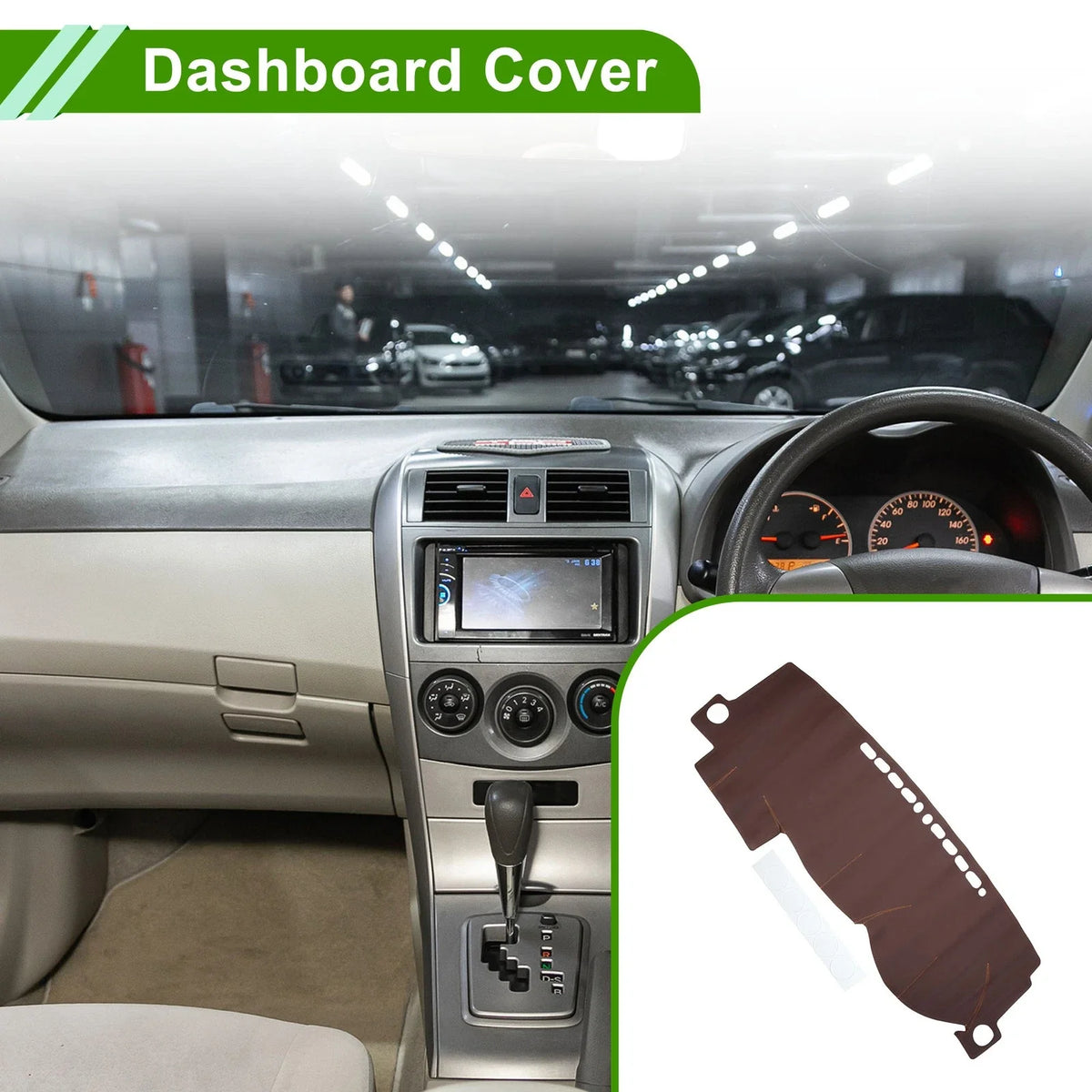 Dashboard Cover for Toyota Corolla (2000–2007) Dash Mat Carpet Brown