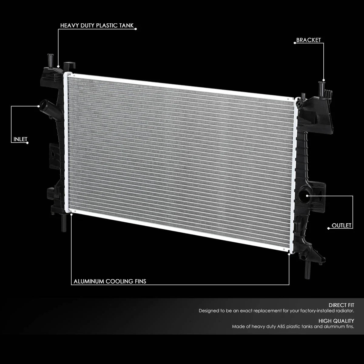 OE Style Full Aluminum Core Radiator for Ford Focus (2012–2018) DPI 13219