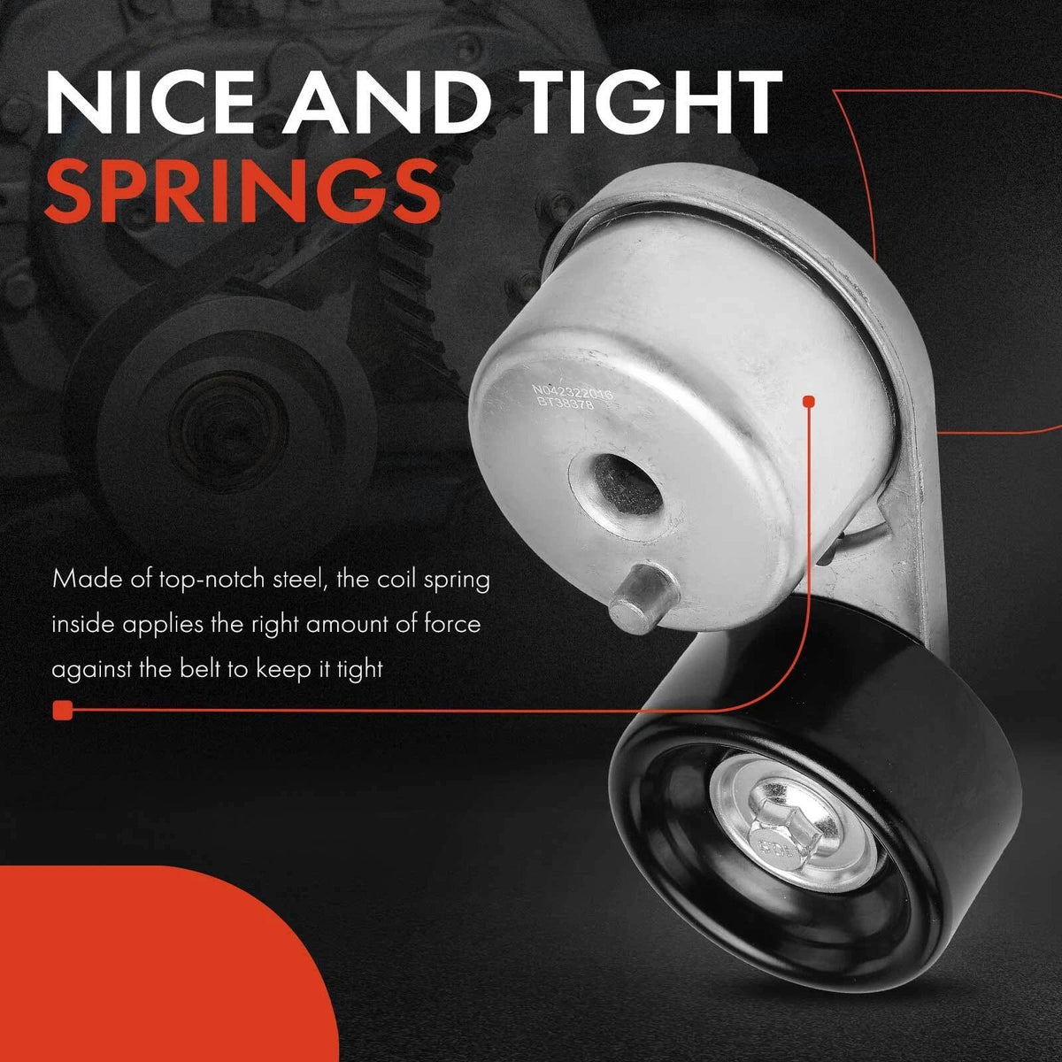 Belt Tensioner and Pulley Set for Nissan Frontier Pathfinder 2005-2019