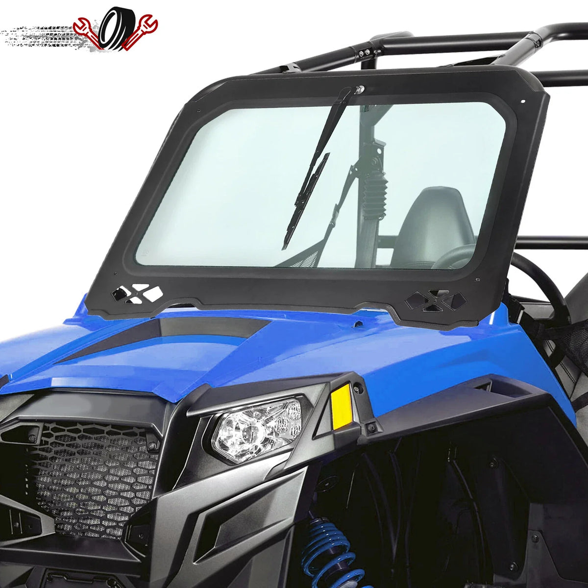 Full Safety Glass Windshield with Wiper for Polaris RZR 900 1000 (2015–2023)