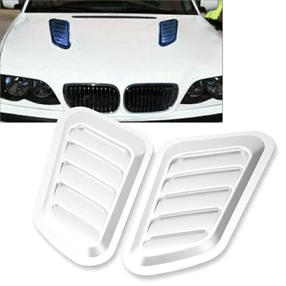 Air Flow Intake Hood Scoop Cover in Silver for Auto Car