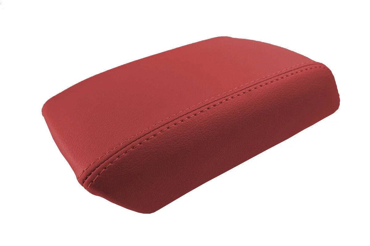 Leather Console Lid Armrest Cover for Hyundai Tiburon (2003–2008) Red