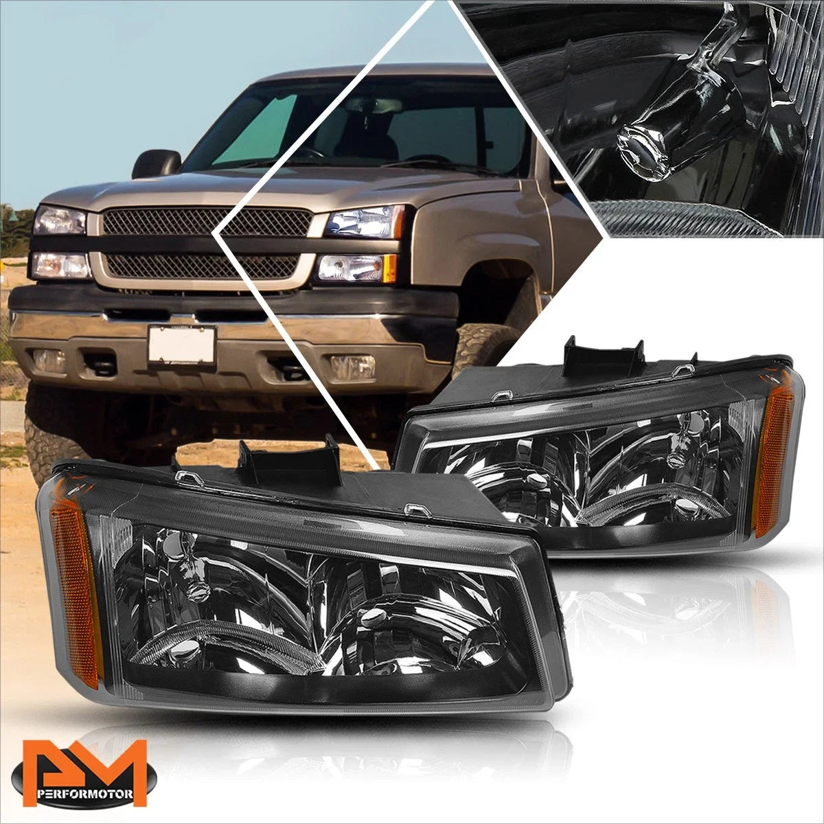 Upper Corner Headlight Lamp - Amber for 2003-2006 Chevy Silverado/Avalanche