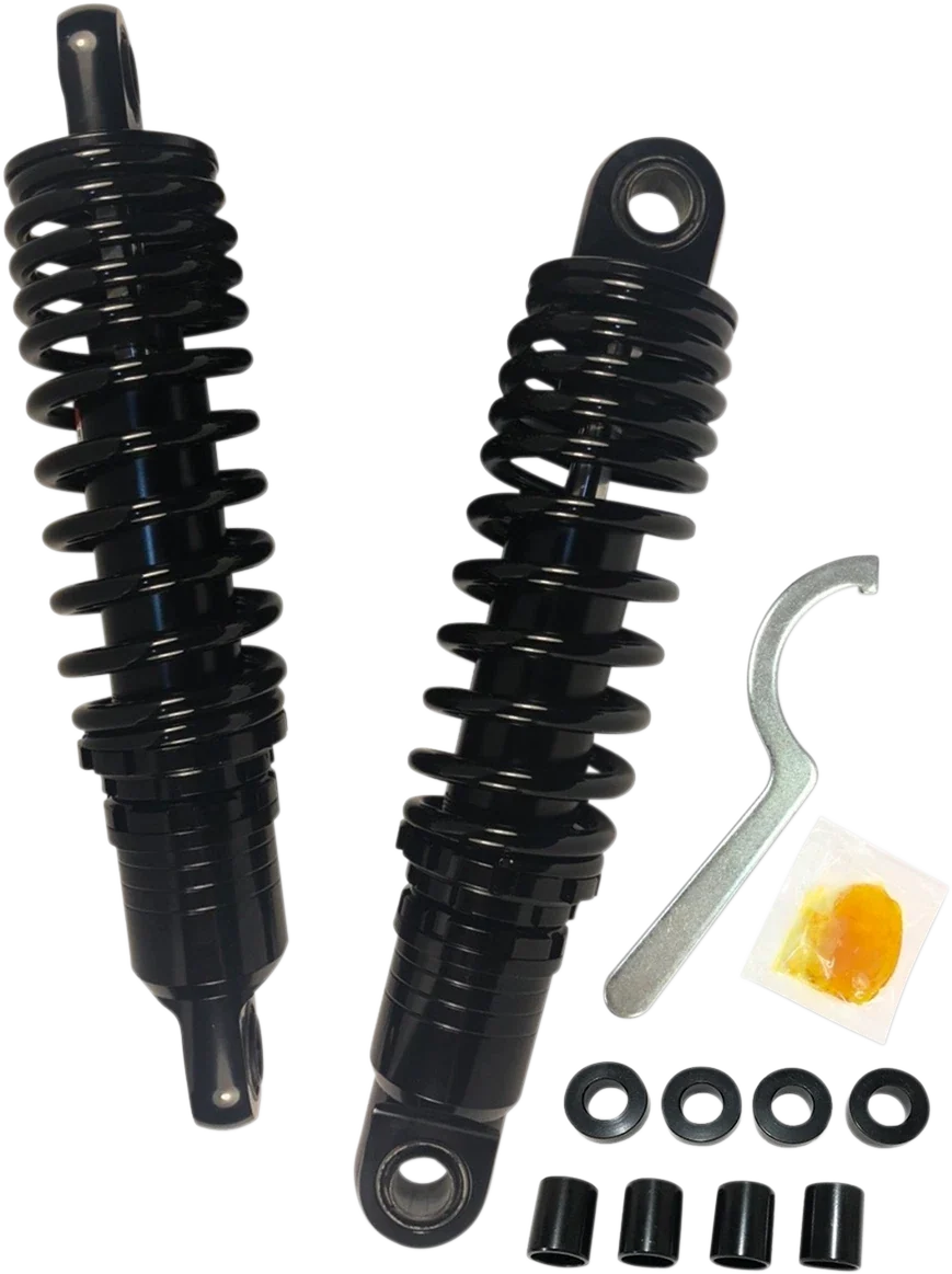 Premium Ride-Height Adjustable Shocks for Drag Specialties (Black)
