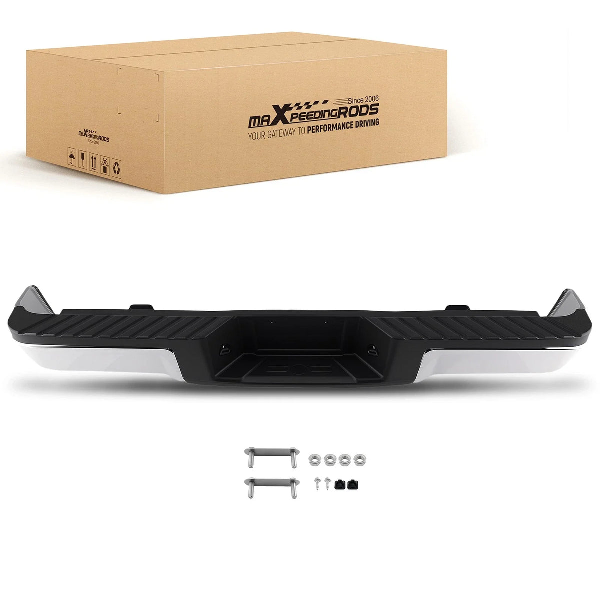 Chrome Rear Steel Bumper for Ford F-150 (2009–2014)