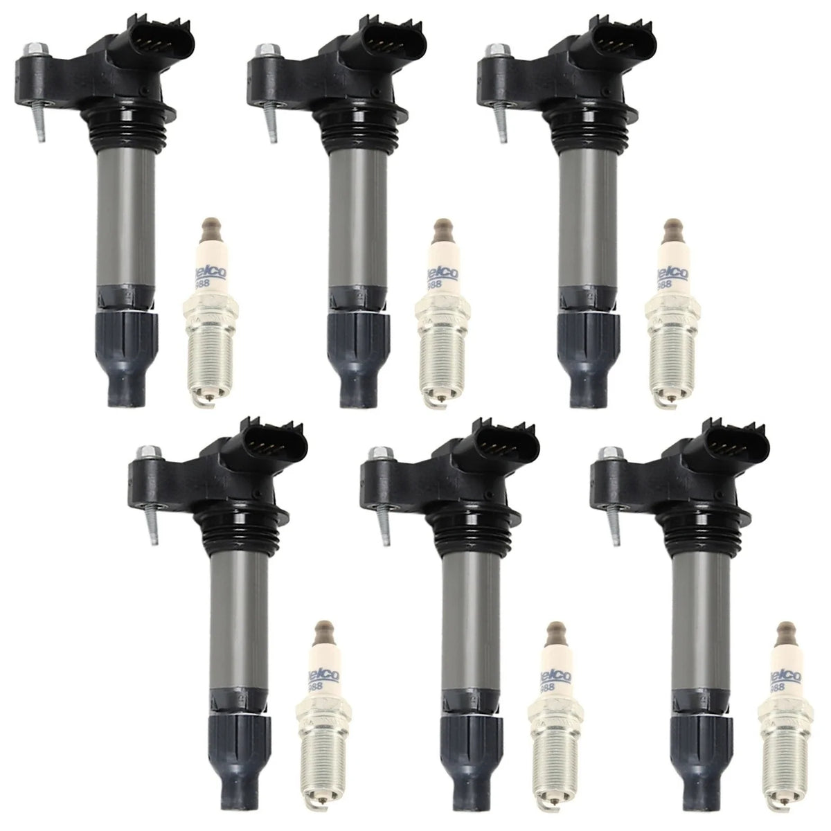 Set of 6 Ignition Coils & 6 Spark Plugs for Buick GMC 3.6L V6 (2010–2016)