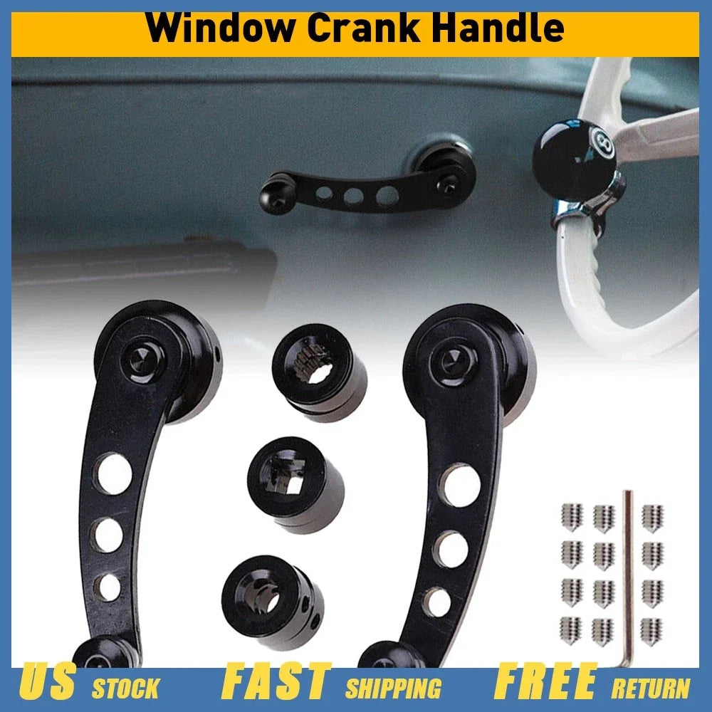 Pair of Black Window Winder Crank Handles for Honda Civic (US)