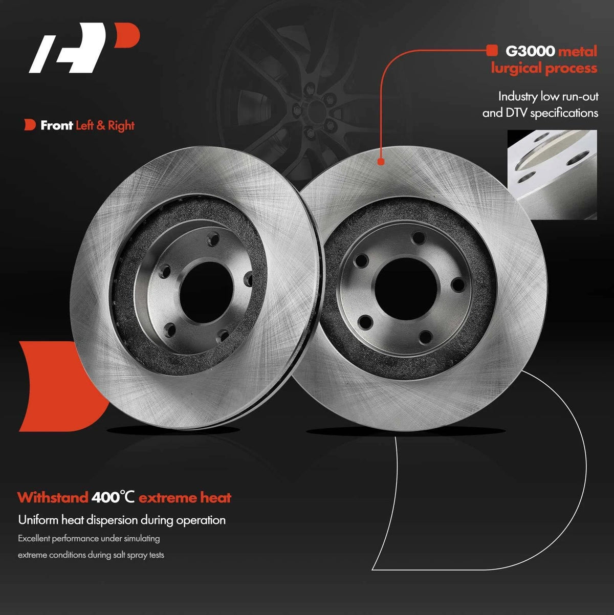 Front Brake Rotors with Ceramic Pads for Nissan Altima (2002–2006)