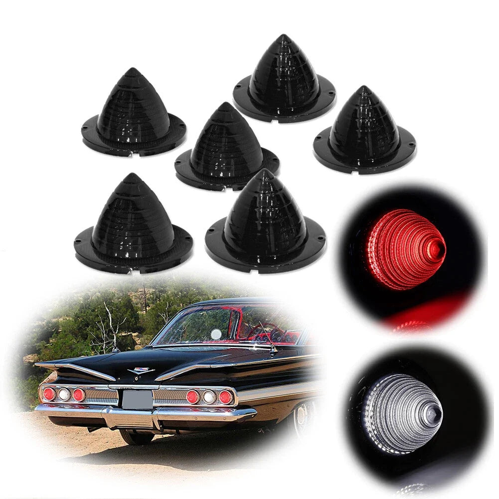 Set of 2 Smoked Tail Light & Backup Lamp Lens Assemblies for Impala (1960–1961)