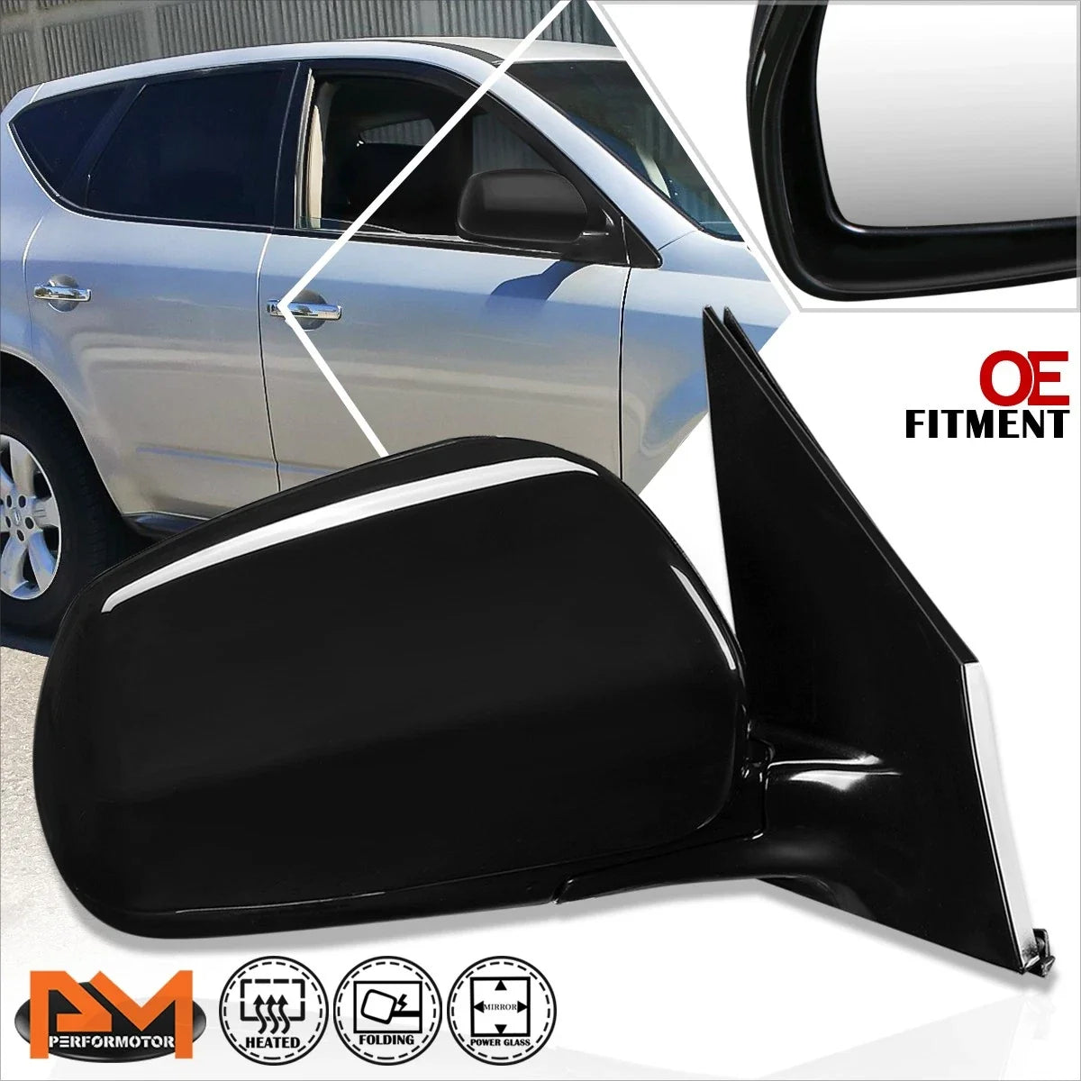 Memory Function Heated Right Rear View Door Mirror for Murano 2005-2007