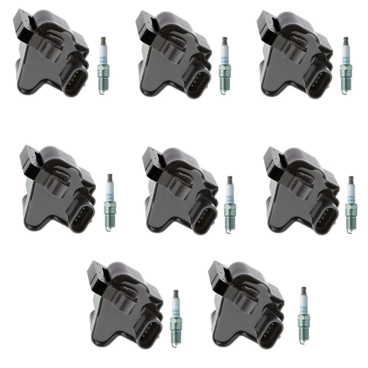 Set of 8 Ignition Coils & NGK Platinum Spark Plugs for H2 Tahoe Yukon (2003–2006)