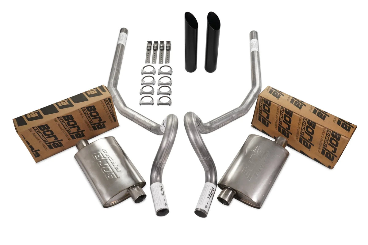 Dual Exhaust Kit for GM G Body (1978–1988) - 2.5" Rear Exit Black Tip