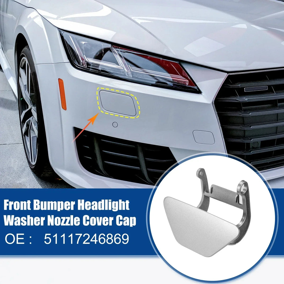 Front Left Cover Cap for Headlight Washer Nozzle - BMW 535i 2011-2013