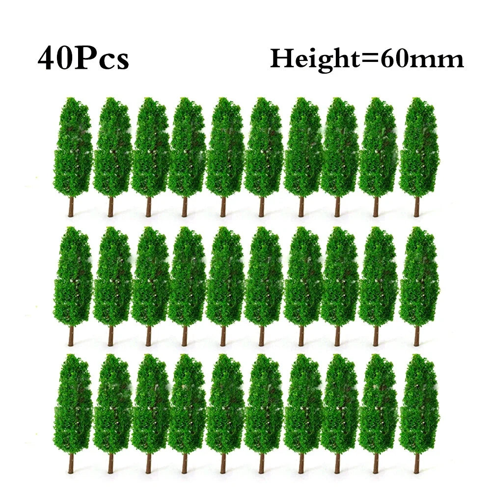 Set of 40 Model Trees 6cm for HO OO Scale Railroad Layout
