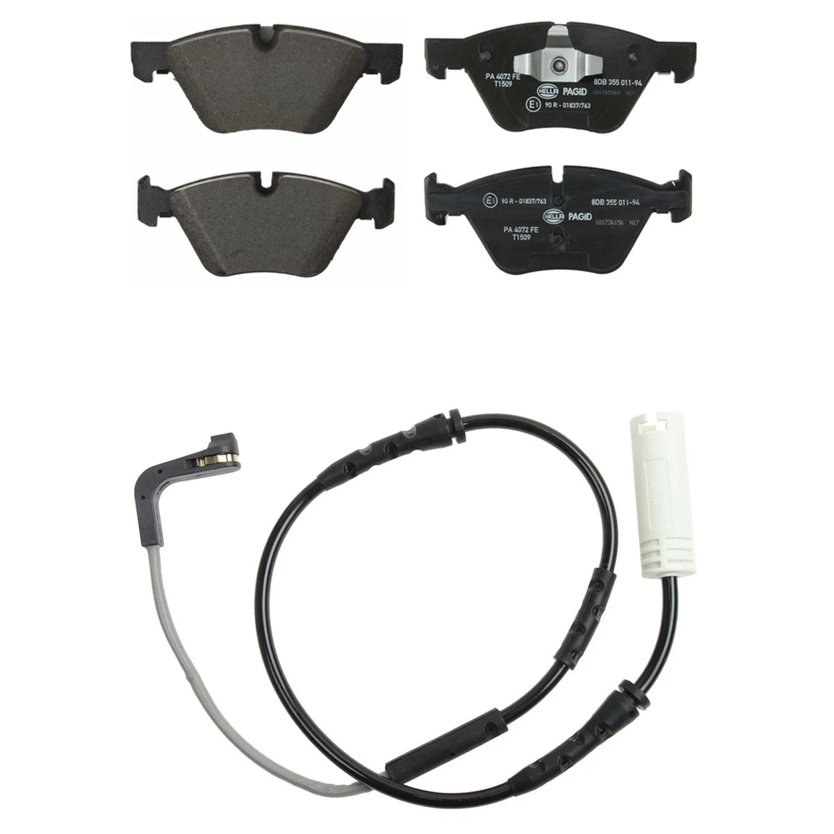 Hella Front Low-Met Disc Brake Pad Set w/Sensor for BMW E82 E88 128i (2008–2011)