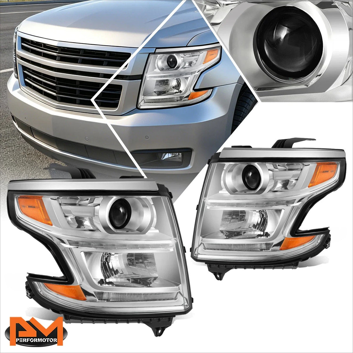 Projector Headlights with LED DRL for Chevy Suburban/Tahoe 2015-2020