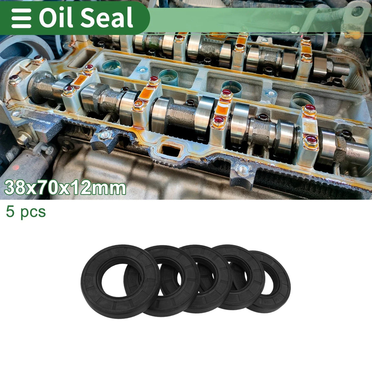 Oil Seal for Various Models (38x70x12mm, NBR Rubber, High Pressure)