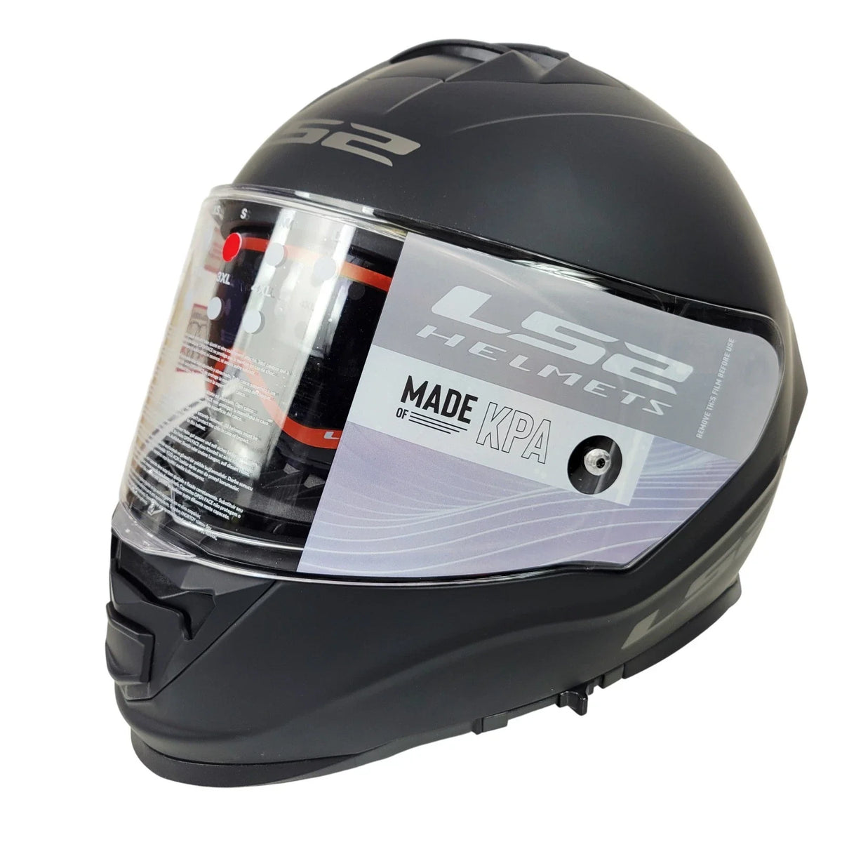 Full Face Motorcycle Helmet - Assault, XS Size in Matte Black for LS2