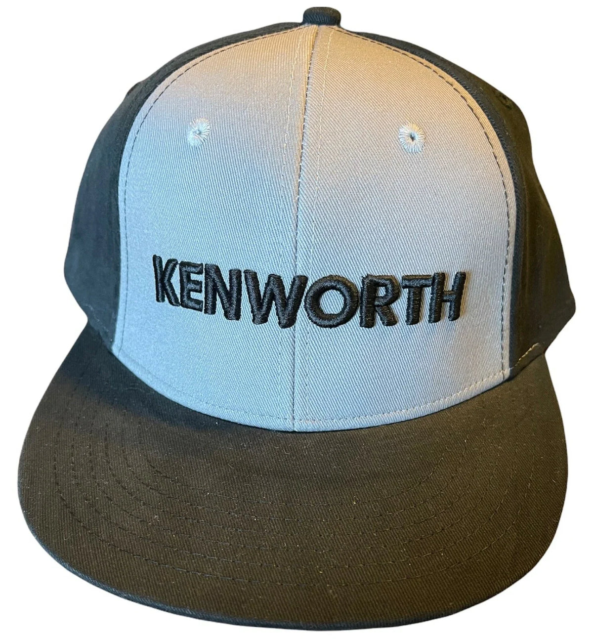 Flatbill Cap - Stretch Chino for Kenworth Trucks (Black/Gray)