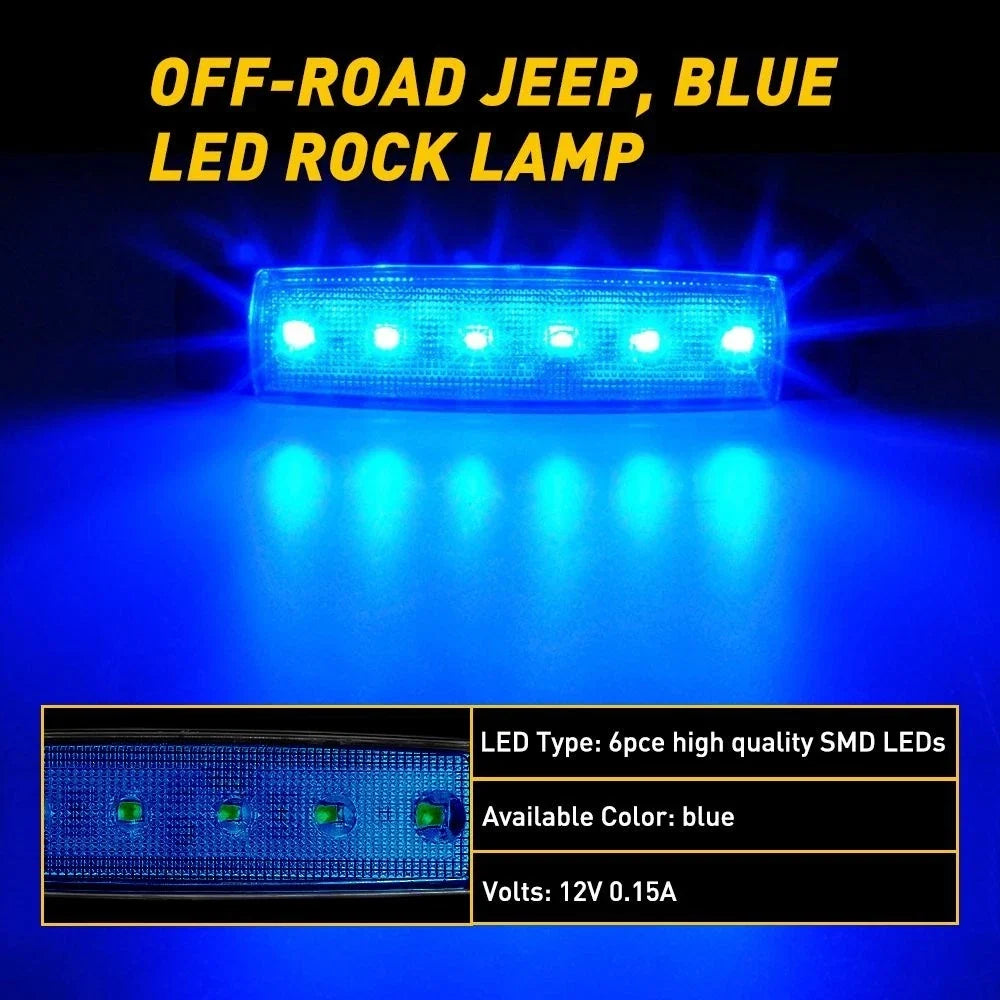 10X Blue LED Rock Lights for Truck Off-Road UTV ATV Boat Car